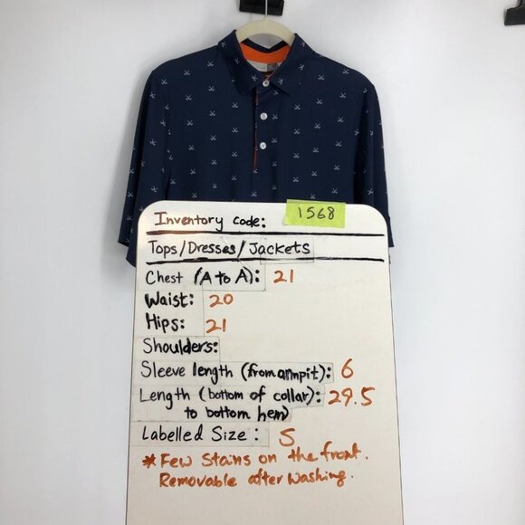 KJUS Navy Men's Golfer Polo in Atlanta Blue/White size 48 S - Picture 15 of 15